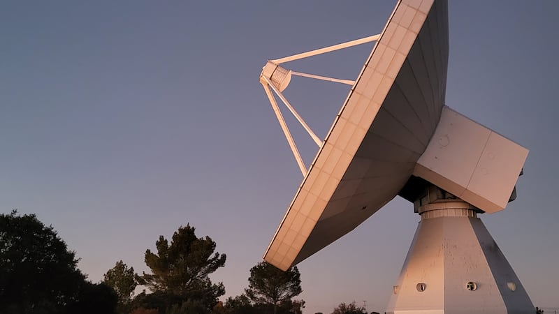 This Dec. 2023 photo provided by Pablo de Vicente shows a radio telescope at Yebes Observatory...
