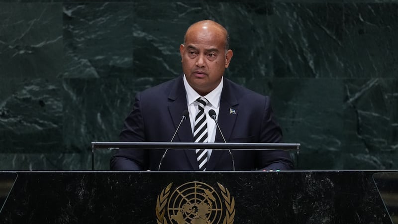 El presidente de Naoero, David Ranibok Adeang, se dirige a la 81ª sesión de la Asamblea...