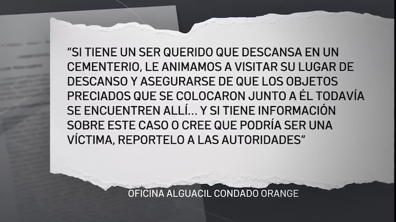 Acusados de robar objetos de valor en tumbas de varios cementerios del país. Los llamados...
